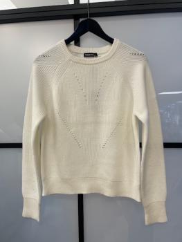 S. Marlon Strickpullover ecru mit Lochmuster