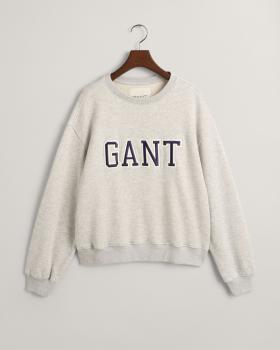 Gant Logo Rundhals Sweatshirt grau